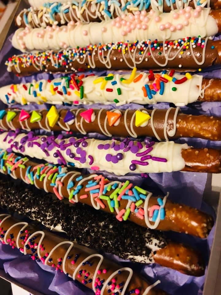 12ct CHOCOLATE DIPPED PRETZEL RODS